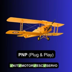Dynam Tiger Moth DH. 82 V2 Yellow 4S RC Biplane 1300mm Wingspan