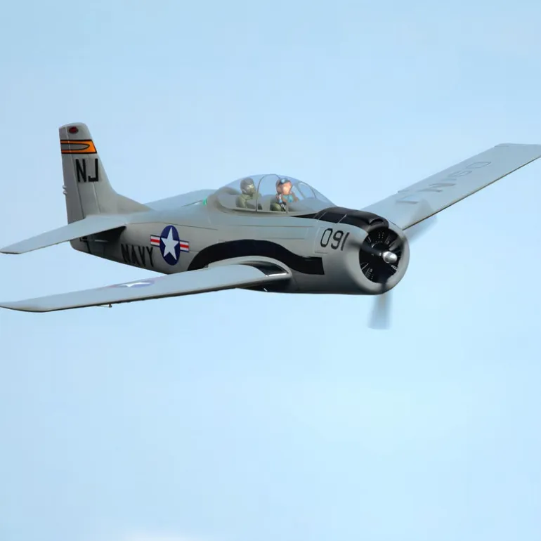 Dynam T-28 Trojan V2 Grey 4S RC Warbird Plane 1300mm w/ Flaps