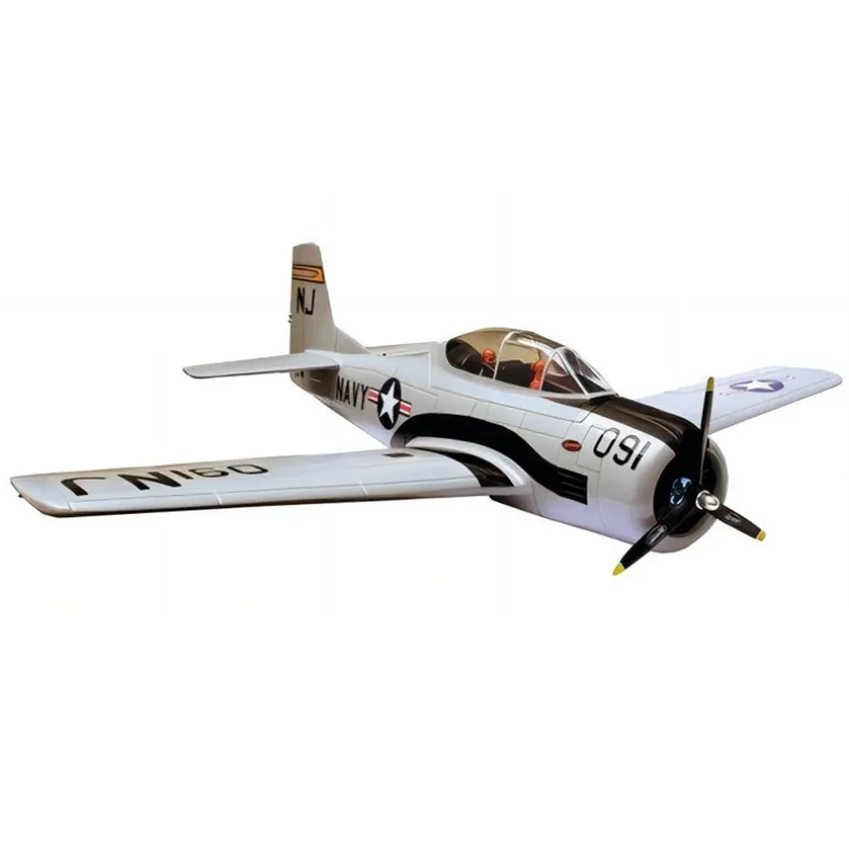 Dynam T-28 Trojan V2 Grey 4S RC Warbird Plane 1300mm w/ Flaps