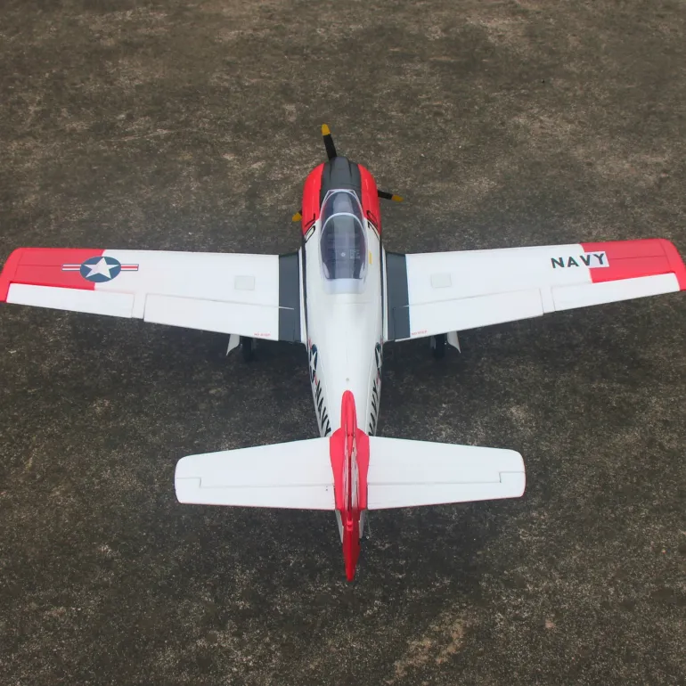 Dynam T-28 Trojan V2 Red 4S RC Warbird Plane 1300mm w/ Flaps