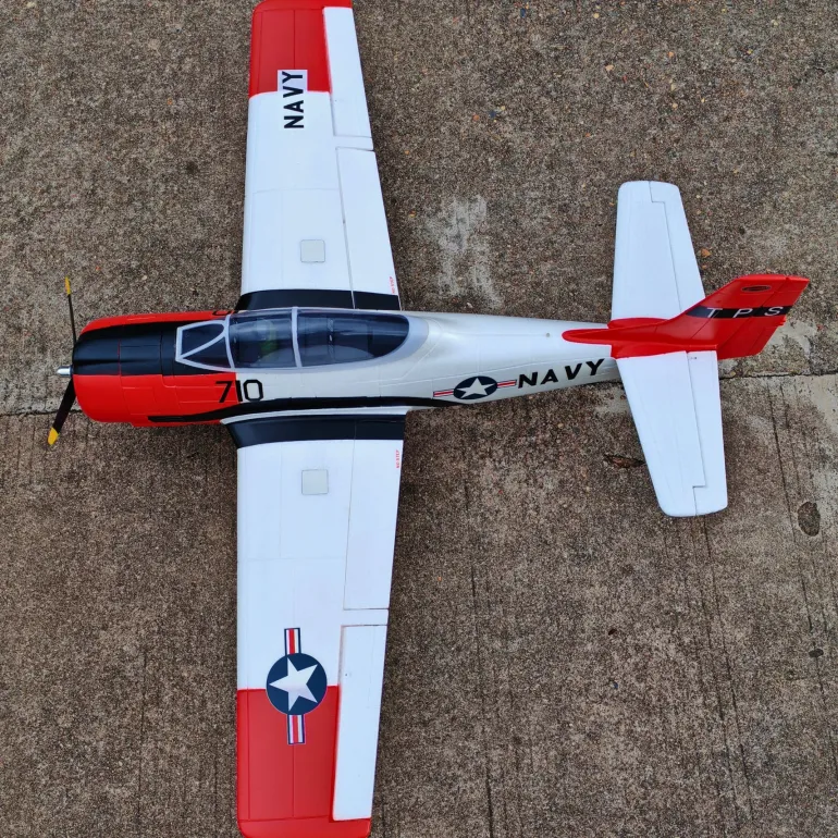 Dynam T-28 Trojan V2 Red 4S RC Warbird Plane 1300mm w/ Flaps