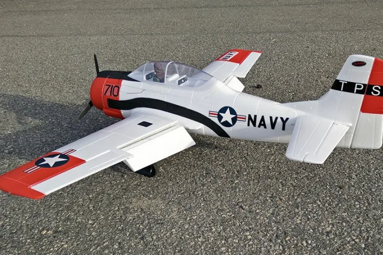 Dynam T-28 Trojan V2 Red 4S RC Warbird Plane 1300mm w/ Flaps