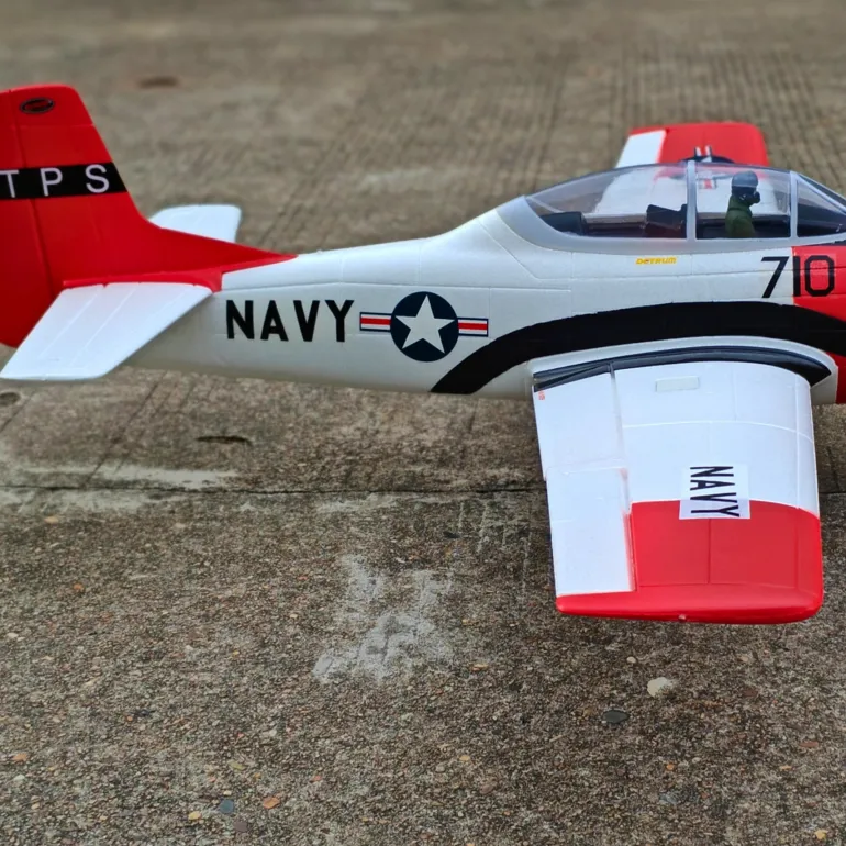 Dynam T-28 Trojan V2 Red 4S RC Warbird Plane 1300mm w/ Flaps