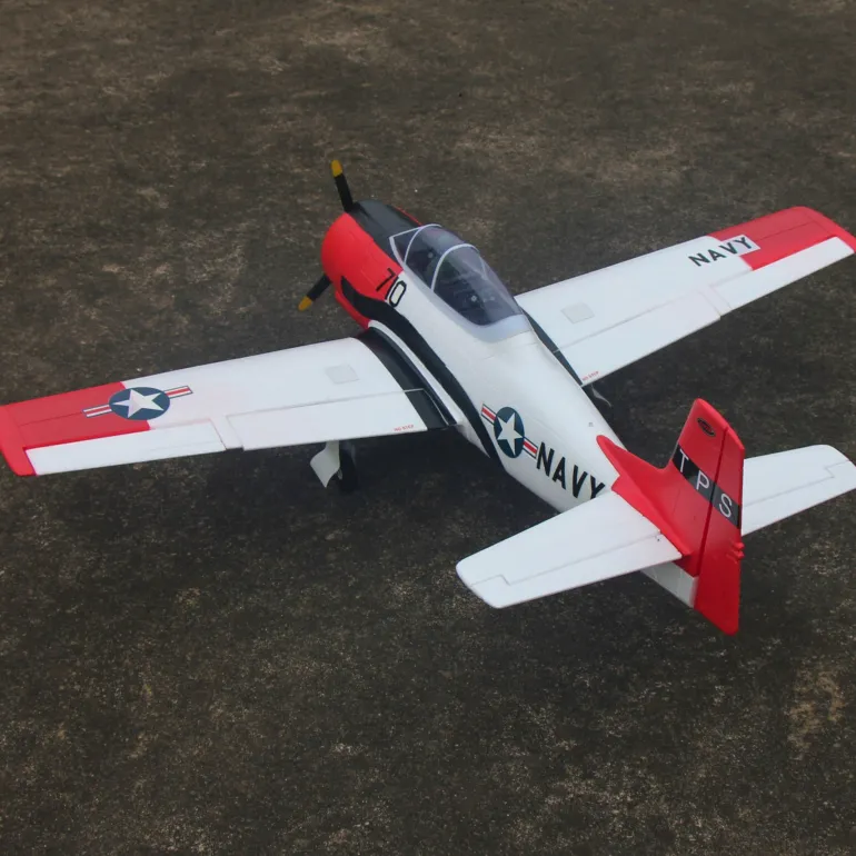 Dynam T-28 Trojan V2 Red 4S RC Warbird Plane 1300mm w/ Flaps