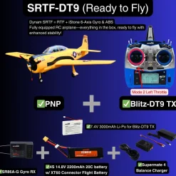 Dynam T-28 Trojan V2 Yellow 4S RC Warbird Plane 1300mm w/ Flaps
