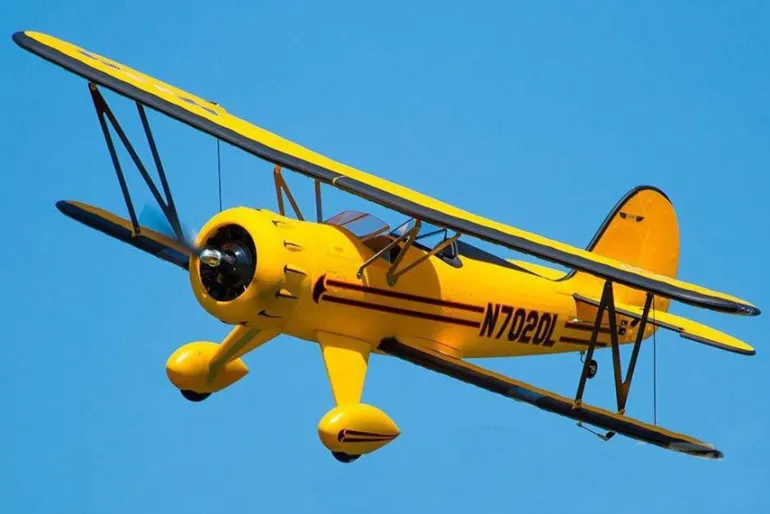 Dynam Waco YMF-5D V2 Yellow 4S RC Biplane 1300mm 51" Wingspan