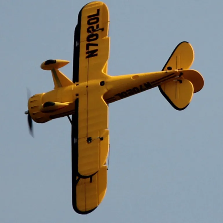 Dynam Waco YMF-5D V2 Yellow 4S RC Biplane 1300mm 51" Wingspan