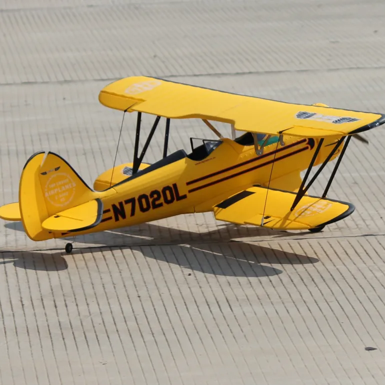 Dynam Waco YMF-5D V2 Yellow 4S RC Biplane 1300mm 51" Wingspan