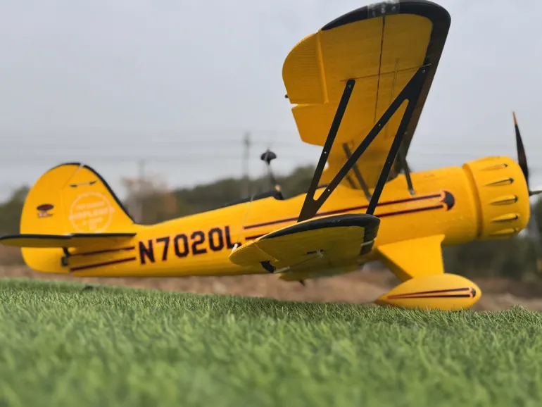 Dynam Waco YMF-5D V2 Yellow 4S RC Biplane 1300mm 51" Wingspan