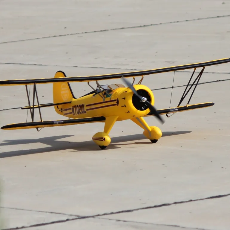 Dynam Waco YMF-5D V2 Yellow 4S RC Biplane 1300mm 51" Wingspan