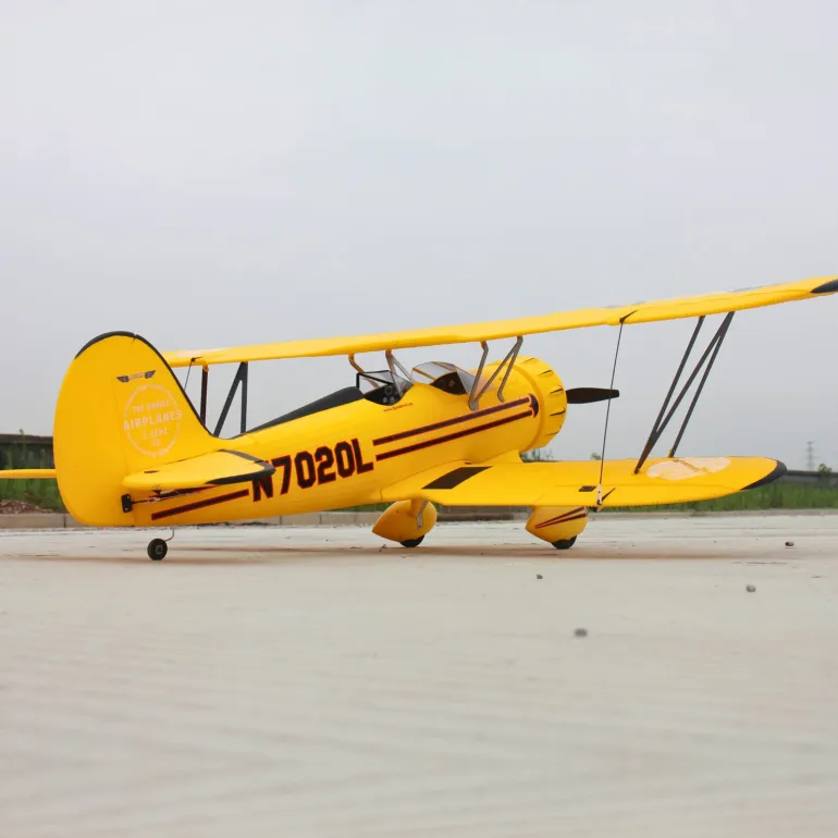 Dynam Waco YMF-5D V2 Yellow 4S RC Biplane 1300mm 51" Wingspan