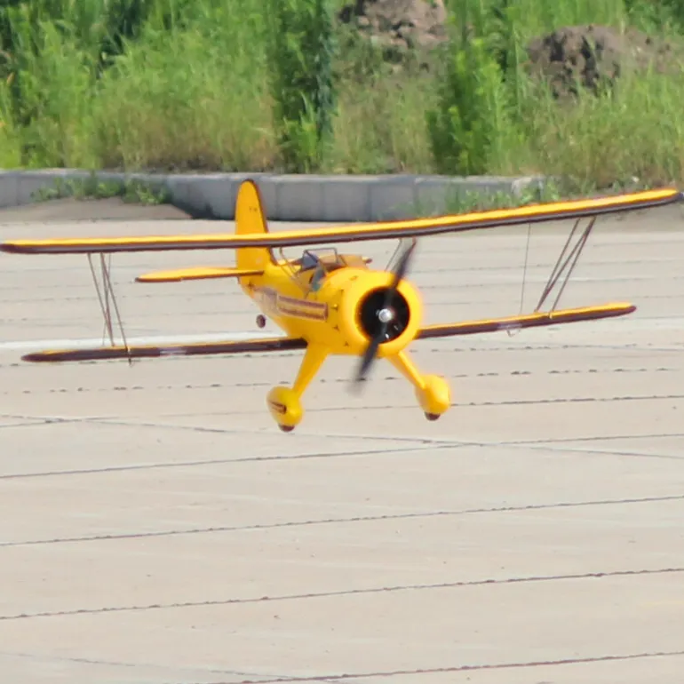Dynam Waco YMF-5D V2 Yellow 4S RC Biplane 1300mm 51" Wingspan