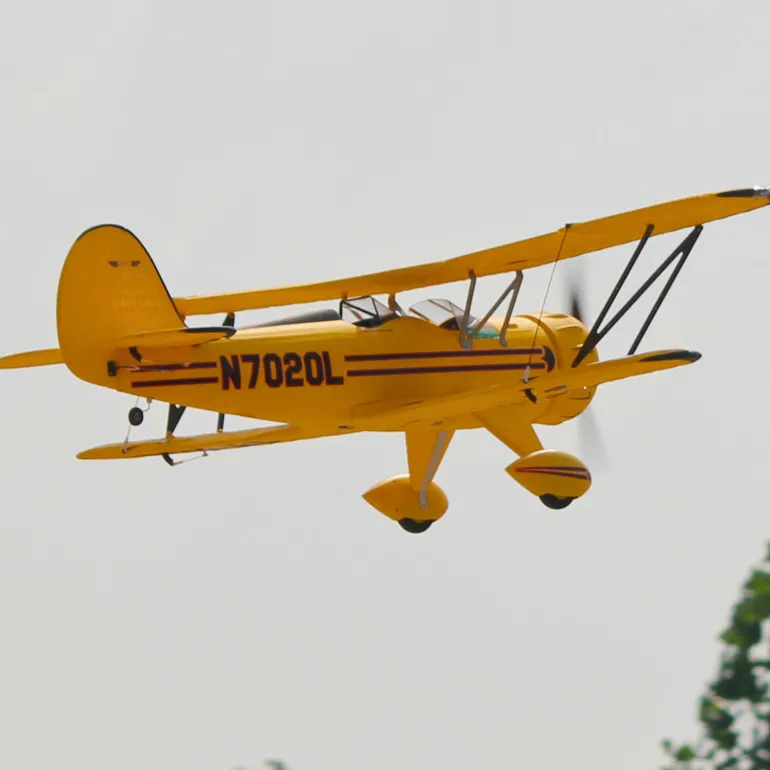 Dynam Waco YMF-5D V2 Yellow 4S RC Biplane 1300mm 51" Wingspan