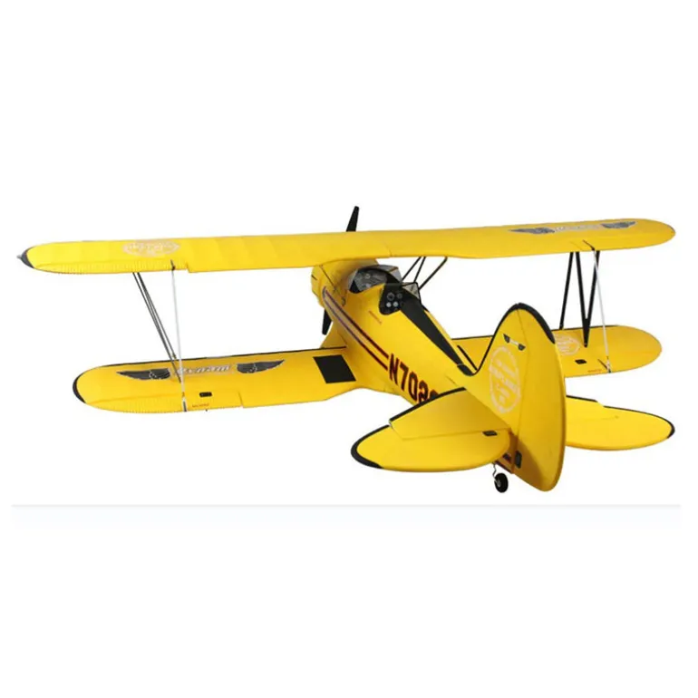 Dynam Waco YMF-5D V2 Yellow 4S RC Biplane 1300mm 51" Wingspan