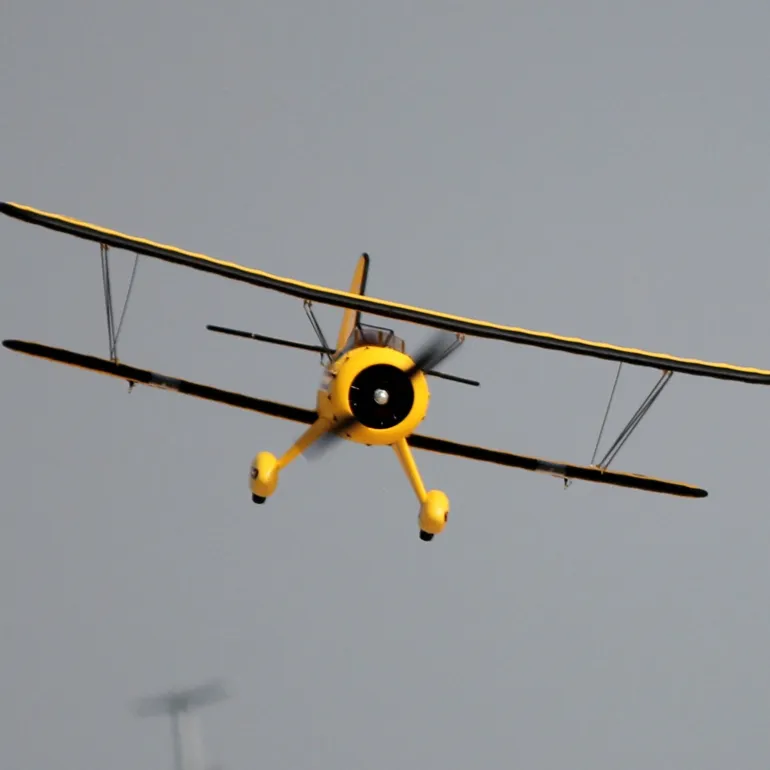 Dynam Waco YMF-5D V2 Yellow 4S RC Biplane 1300mm 51" Wingspan