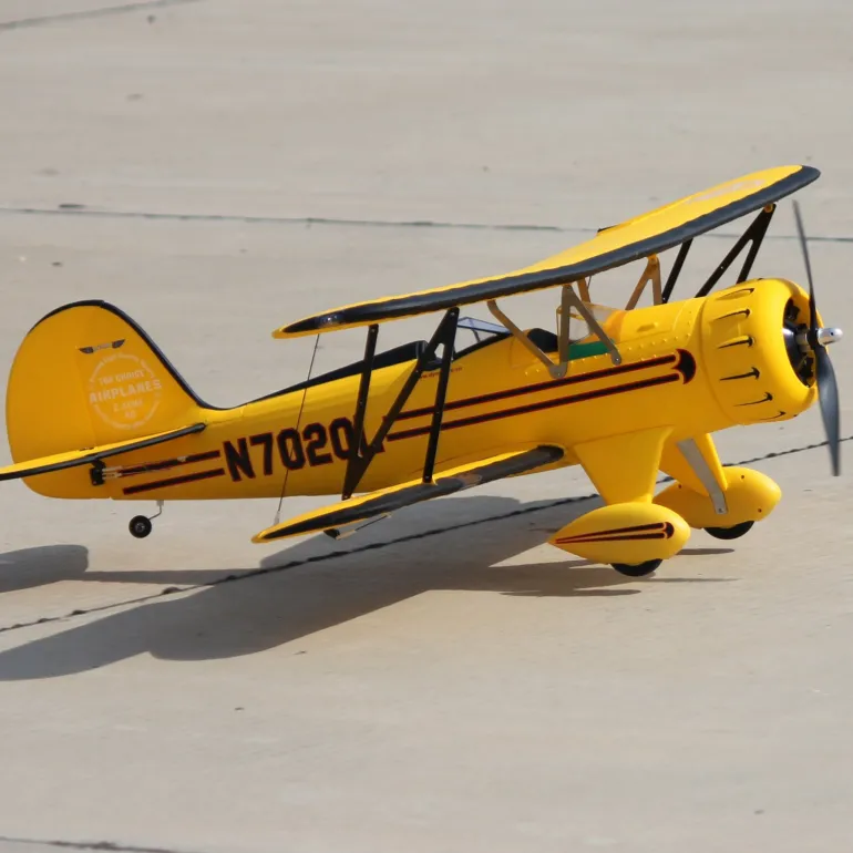 Dynam Waco YMF-5D V2 Yellow 4S RC Biplane 1300mm 51" Wingspan
