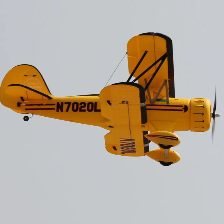 Dynam Waco YMF-5D V2 Yellow 4S RC Biplane 1300mm 51" Wingspan