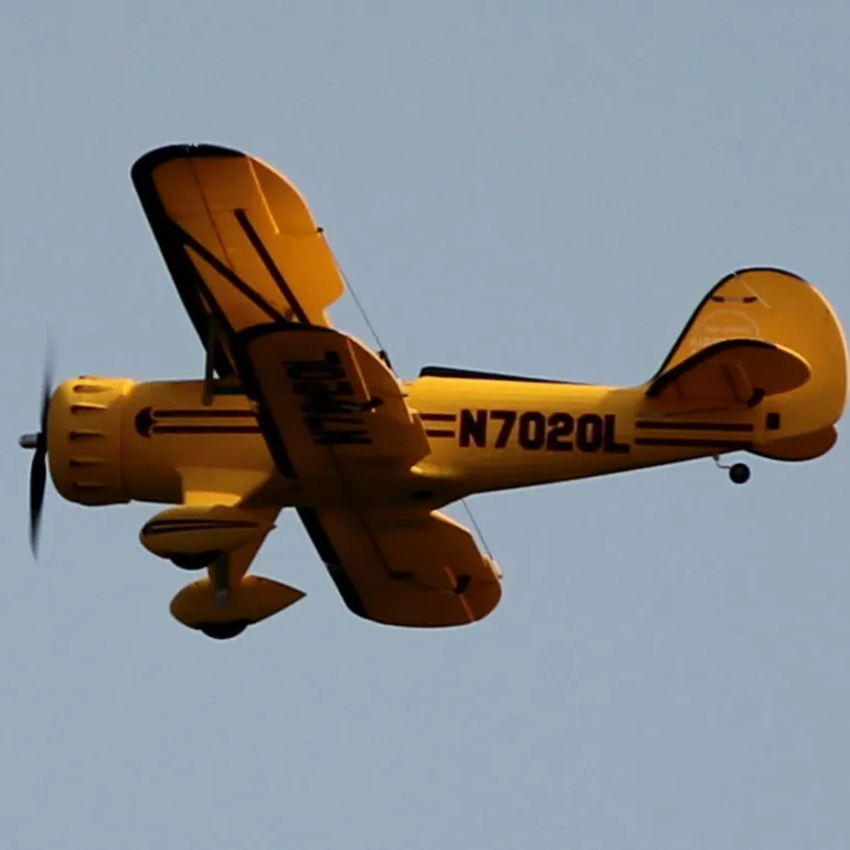 Dynam Waco YMF-5D V2 Yellow 4S RC Biplane 1300mm 51" Wingspan