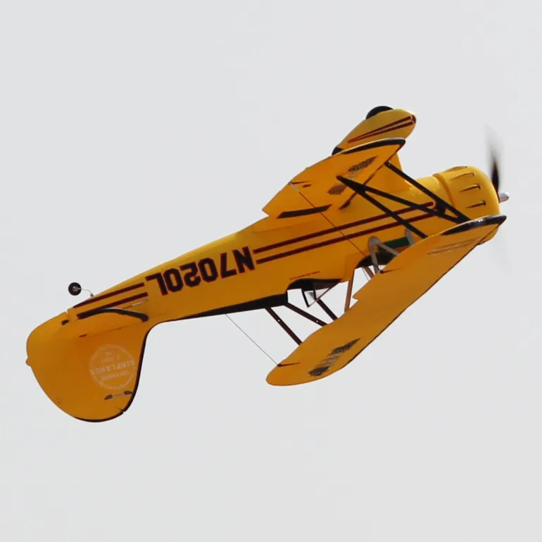 Dynam Waco YMF-5D V2 Yellow 4S RC Biplane 1300mm 51" Wingspan