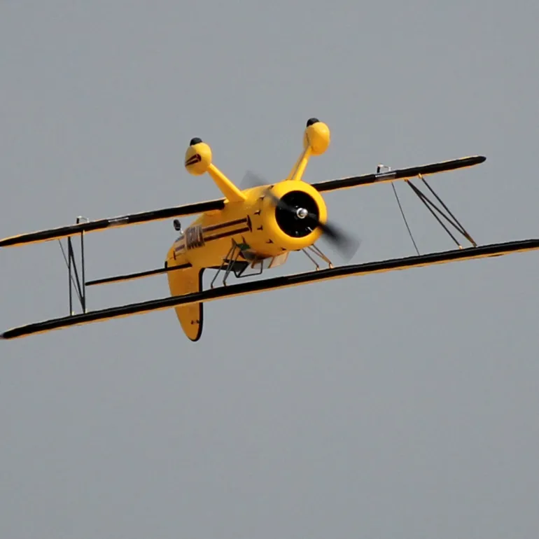 Dynam Waco YMF-5D V2 Yellow 4S RC Biplane 1300mm 51" Wingspan