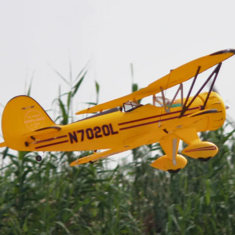 Dynam Waco YMF-5D V2 Yellow 4S RC Biplane 1300mm 51" Wingspan