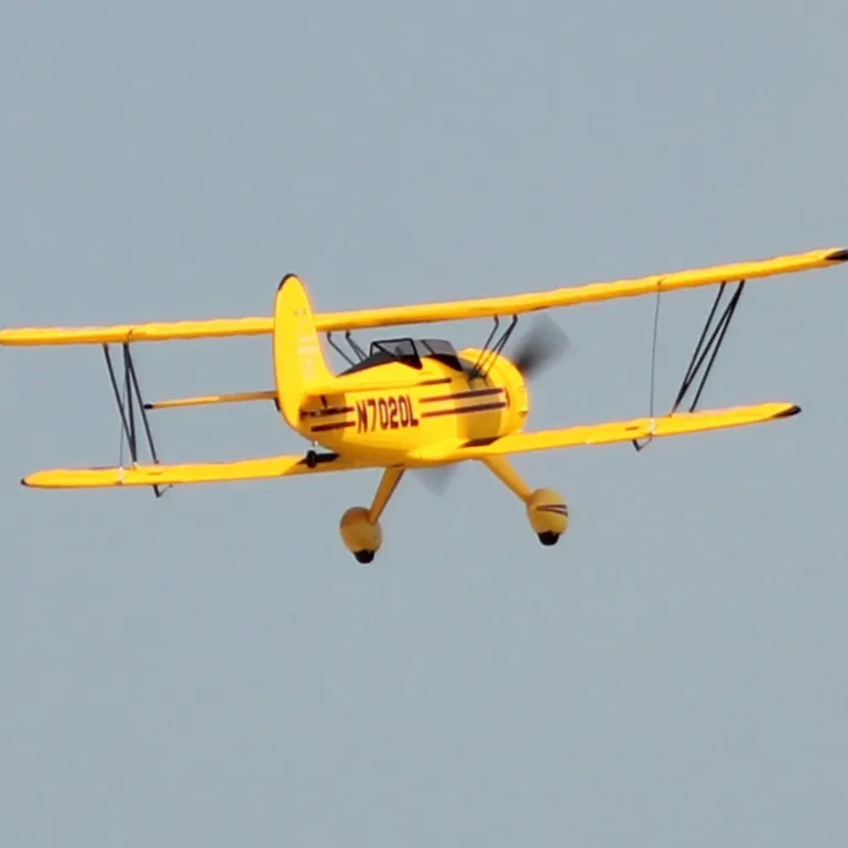 Dynam Waco YMF-5D V2 Yellow 4S RC Biplane 1300mm 51" Wingspan