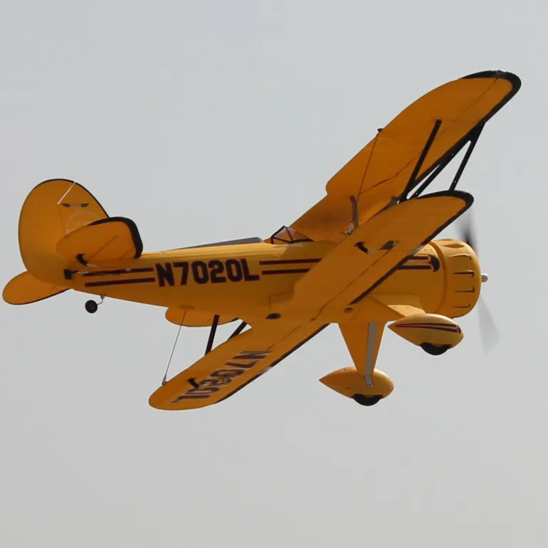Dynam Waco YMF-5D V2 Yellow 4S RC Biplane 1300mm 51" Wingspan