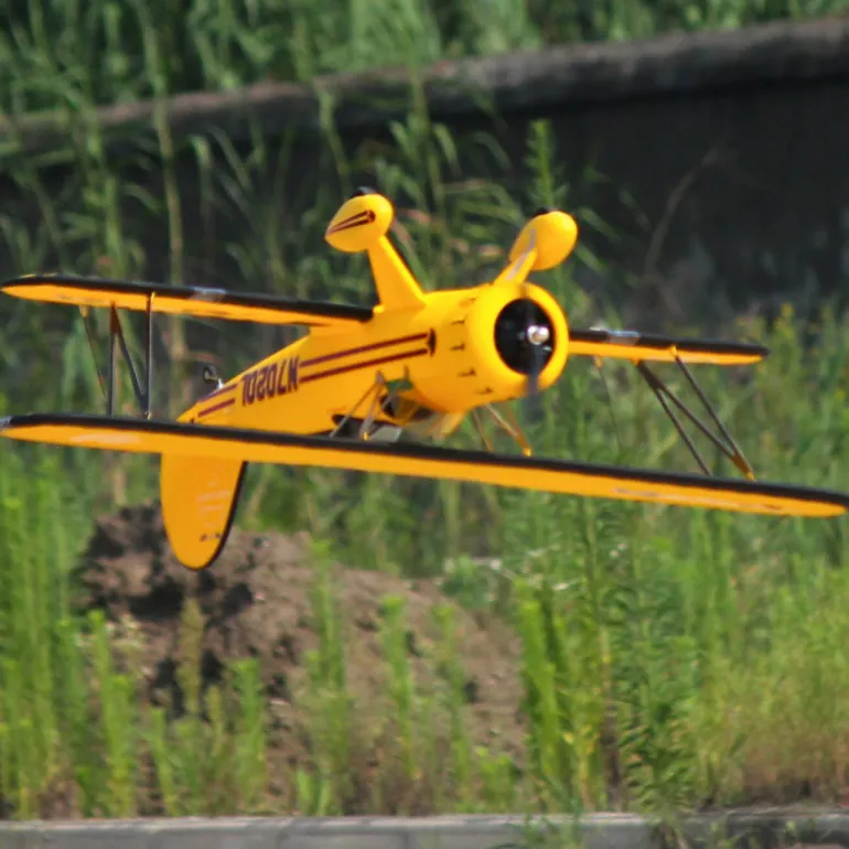 Dynam Waco YMF-5D V2 Yellow 4S RC Biplane 1300mm 51" Wingspan