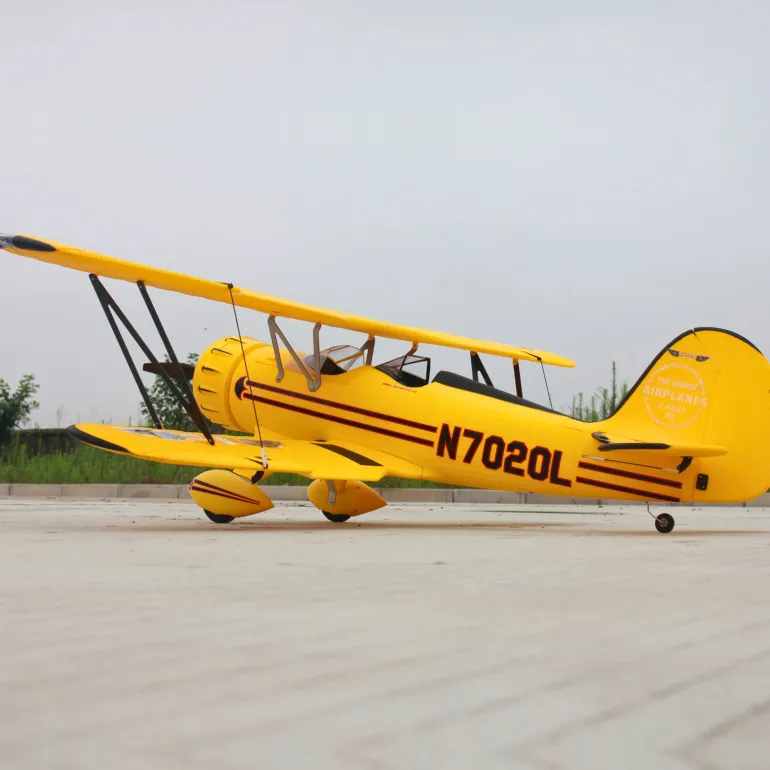 Dynam Waco YMF-5D V2 Yellow 4S RC Biplane 1300mm 51" Wingspan