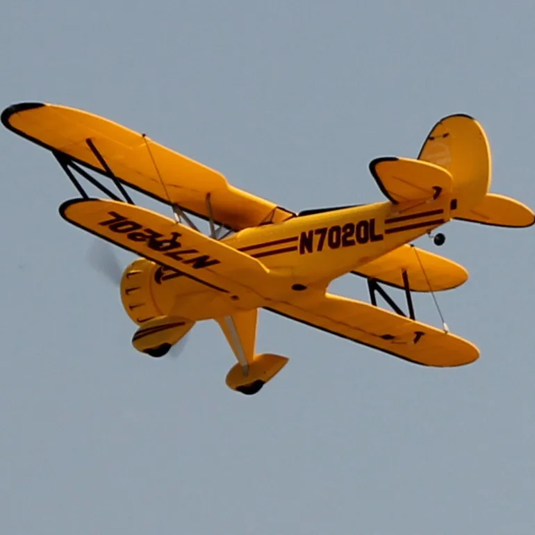Dynam Waco YMF-5D V2 Yellow 4S RC Biplane 1300mm 51" Wingspan