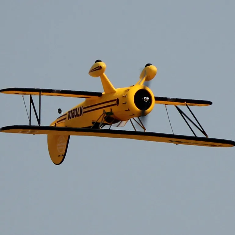 Dynam Waco YMF-5D V2 Yellow 4S RC Biplane 1300mm 51" Wingspan