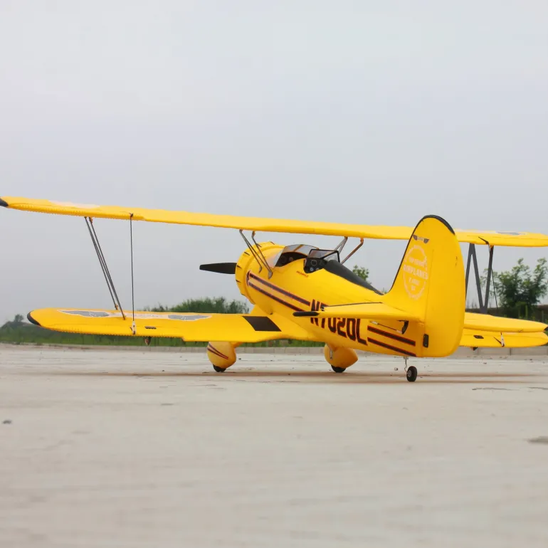 Dynam Waco YMF-5D V2 Yellow 4S RC Biplane 1300mm 51" Wingspan