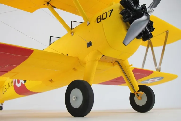 EU/CA Stock Only! Dynam Stearman PT-17 Yellow 4S RC Biplane 1300mm 51" Wingspan