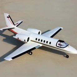 EU Stock Only! Dynam Cessna 550 Turbo Jet V2 White 4S Twin 64mm EDF RC Jet w/ Flaps