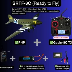 EU Stock Only! Dynam C-47 Skytrain V2 Green RC Warbird Plane 1500mm 59