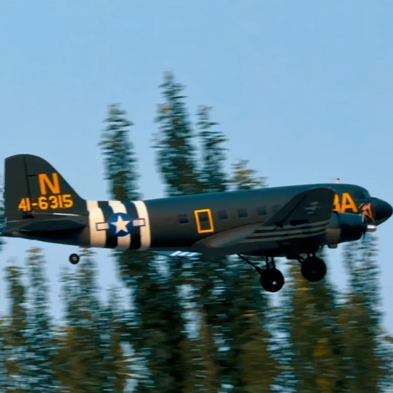 EU Stock Only! Dynam C-47 Skytrain V2 Green RC Warbird Plane 1500mm 59" Wingspan