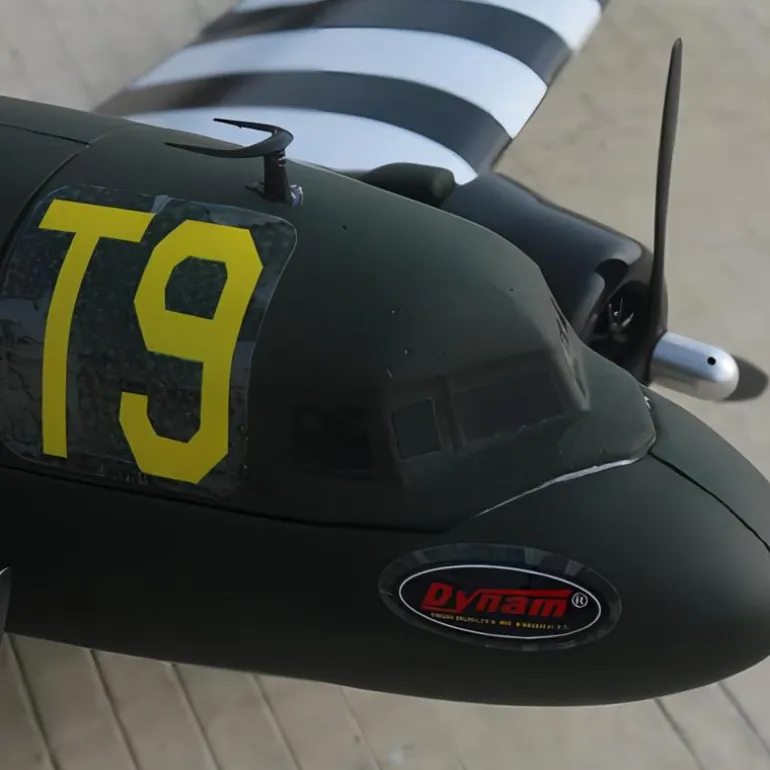EU Stock Only! Dynam C-47 Skytrain V2 Green RC Warbird Plane 1500mm 59" Wingspan