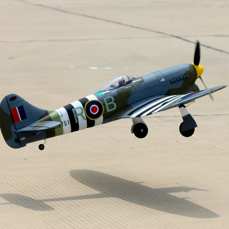EU Stock Only! Dynam Hawker Tempest V2 4S RC Warbird Plane 1250mm 49" Wingspan
