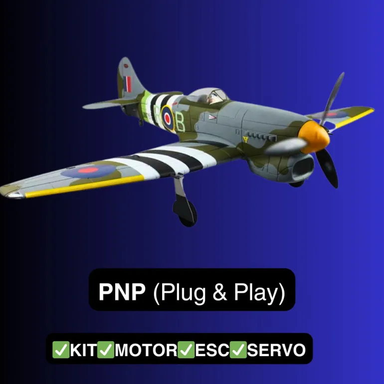 EU Stock Only! Dynam Hawker Tempest V2 4S RC Warbird Plane 1250mm 49" Wingspan