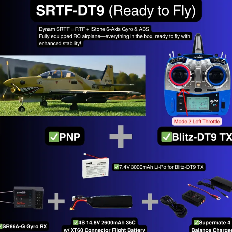 🌟🎉 Exciting New Release! Dynam EMB-312 Tucano 4S RC Scale Plane 1.3m w/ Flaps