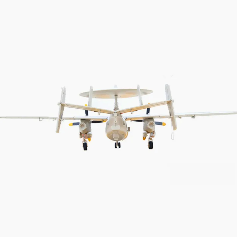 🌟🎉 New Release! Dynam E-2C Hawkeye AEW 1500mm Twin-Engine 360° Rotating Radar RC Scale Airplane