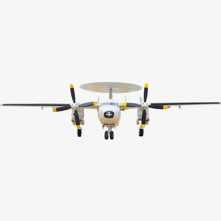 🌟🎉 New Release! Dynam E-2C Hawkeye AEW 1500mm Twin-Engine 360° Rotating Radar RC Scale Airplane
