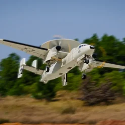 🌟🎉 New Release! Dynam E-2C Hawkeye AEW 1500mm Twin-Engine 360° Rotating Radar RC Scale Airplane