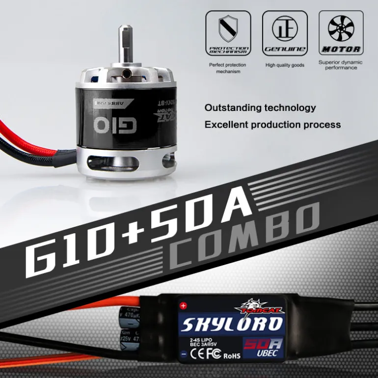 TomCat G10 3514-1150KV Motor w/ Skylord 50A ESC Combo Set