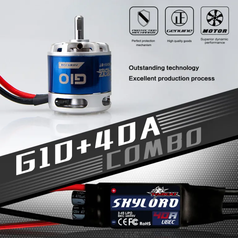 TomCat G10 3514-1150KV Motor w/ Skylord 40A ESC Combo Set