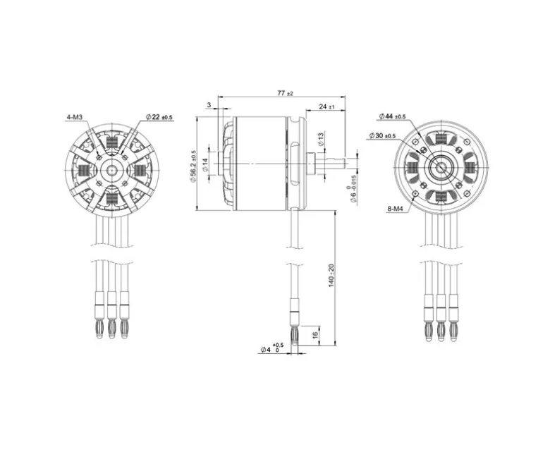 TomCat G90 5625-330KV Outrunner Motor for (90 Glow) Balsa EP Airplane