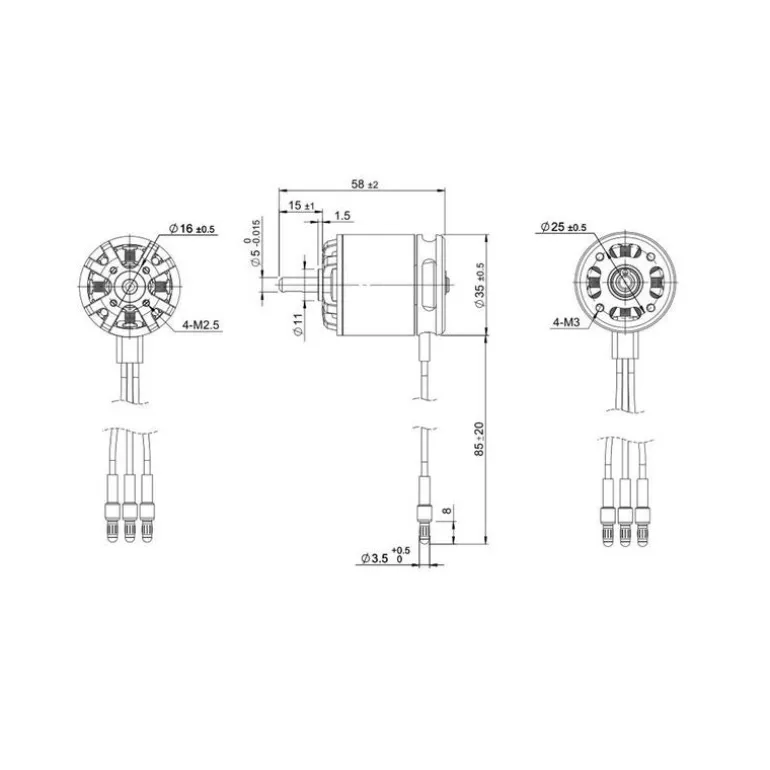 TomCat G15 3520-980KV Outrunner Motor for (15 Glow) Balsa EP Airplane