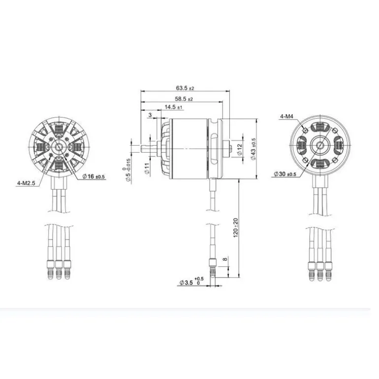 TomCat G32 4320-830KV Outrunner Motor for (32 Glow) Balsa EP Airplane