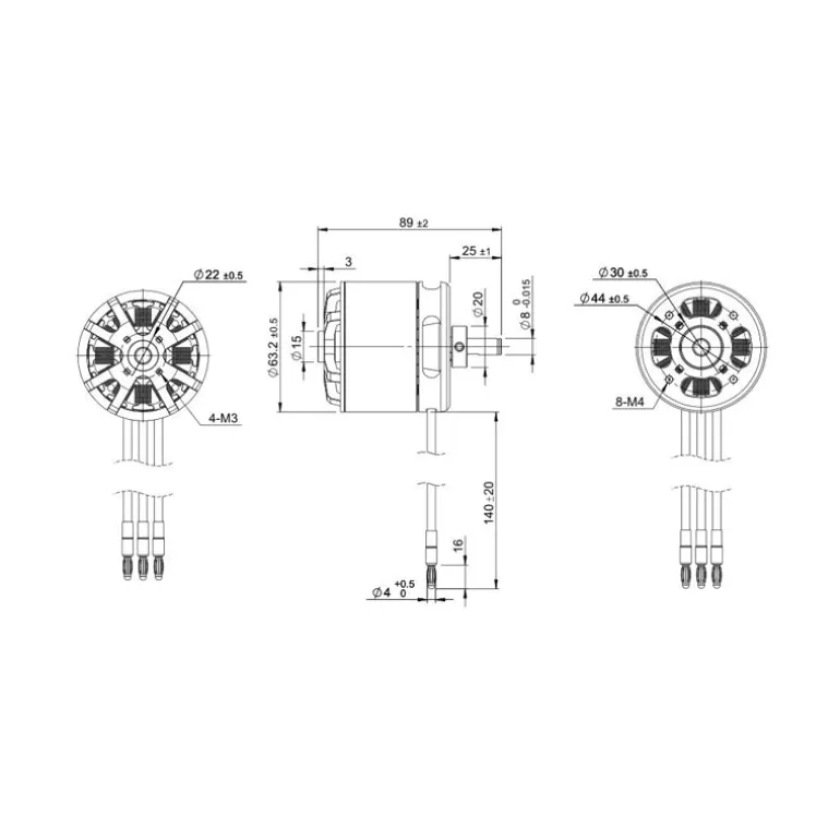 TomCat G160 6330-250KV Outrunner Motor for (160 Glow) Balsa EP Airplane
