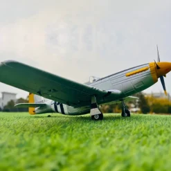 UK Stock Only! Dynam P-51 Mustang V2 Silver RC Warbird Plane 1200mm Wingspan w/ Flaps